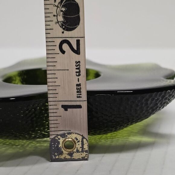 HALLMARK SUMMER AUTUMN MAPLE LEAF TEA LIGHT CANDLE HOLDERS GREEN GLASS - Picture 9 of 9